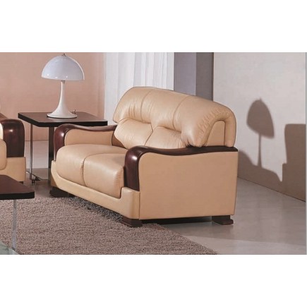 Canapé 2 places en cuir italien VIERI, beige