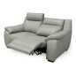 Canapé 2 places avec 2 relax en 100% tout cuir épais luxe italien - 2 relax électriques, gris clair. BERN Canapé 2 places avec 2 relax en 100% tout cuir épais luxe italien - 2 relax électriques, gris clair. BERN