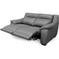 Canapé 2 places avec 2 relax en 100% tout cuir épais luxe italien - 2 relax électriques, gris foncé. BERN Canapé 2 places avec 2 relax en 100% tout cuir épais luxe italien - 2 relax électriques, gris foncé. BERN