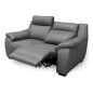 Canapé 2 places avec 2 relax en 100% tout cuir épais luxe italien - 2 relax électriques, gris foncé. BERN Canapé 2 places avec 2 relax en 100% tout cuir épais luxe italien - 2 relax électriques, gris foncé. BERN
