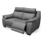 Canapé 2 places avec 2 relax en 100% tout cuir épais luxe italien - 2 relax électriques, gris foncé. BERN Canapé 2 places avec 2 relax en 100% tout cuir épais luxe italien - 2 relax électriques, gris foncé. BERN