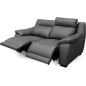 Canapé 2 places avec 2 relax en 100% tout cuir épais luxe italien - 2 relax électriques, anthracite. BERN Canapé 2 places avec 2 relax en 100% tout cuir épais luxe italien - 2 relax électriques, anthracite. BERN