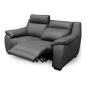 Canapé 2 places avec 2 relax en 100% tout cuir épais luxe italien - 2 relax électriques, anthracite. BERN Canapé 2 places avec 2 relax en 100% tout cuir épais luxe italien - 2 relax électriques, anthracite. BERN