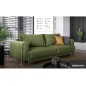 Canapé 3/4 places convertible et espace de rangement - vert - en tissu de qualité luxe, ELSA Canapé 3/4 places convertible et espace de rangement - vert - en tissu de qualité luxe, ELSA