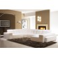 Canapé d'angle en cuir italien 7/8 places EVASION, blanc / beige, angle gauche Canapé d'angle en cuir italien 7/8 places EVASION, blanc / beige, angle gauche