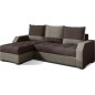 Canapé d'angle convertible - ARTE - en tissu de qualité - marron et beige, 3/4 places, angle gauche (vu de face) Canapé d'angle convertible - ARTE - en tissu de qualité - marron et beige, 3/4 places, angle gauche (vu de face)