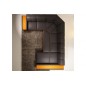 Canapé d'angle en cuir italien 7/8 places EVASION, noir / orange, angle gauche Canapé d'angle en cuir italien 7/8 places EVASION, noir / orange, angle gauche