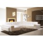 Canapé d'angle en cuir italien 7/8 places EVASION, blanc / beige, angle droit Canapé d'angle en cuir italien 7/8 places EVASION, blanc / beige, angle droit