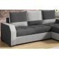 Canapé d'angle convertible - ARTE - en tissu de qualité - gris foncé et gris clair, 3/4 places, angle droit (vu de face) Canapé d'angle convertible - ARTE - en tissu de qualité - gris foncé et gris clair, 3/4 places, angle droit (vu de face)
