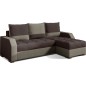 Canapé d'angle convertible - ARTE - en tissu de qualité - marron et beige, 3/4 places, angle droit (vu de face) Canapé d'angle convertible - ARTE - en tissu de qualité - marron et beige, 3/4 places, angle droit (vu de face)