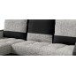 Canapé d'angle convertible - ARTE - en tissu et simili de qualité, gris et noir, 3/4 places, angle gauche (vu de face) Canapé d'angle convertible - ARTE - en tissu et simili de qualité, gris et noir, 3/4 places, angle gauche (vu de face)