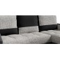 Canapé d'angle convertible, ARTE, en tissu et simili de qualité, gris et noir, 3/4 places, angle droit (vu de face) Canapé d'angle convertible, ARTE, en tissu et simili de qualité, gris et noir, 3/4 places, angle droit (vu de face)