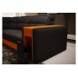 Canapé d'angle en cuir italien 7/8 places EVASION, noir / orange, angle droit Canapé d'angle en cuir italien 7/8 places EVASION, noir / orange, angle droit
