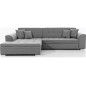 - Canapé d'angle convertible en tissu de qualité, gris, 5/6 places, angle gauche (vu de face) - SOHO - Canapé d'angle convertible en tissu de qualité, gris, 5/6 places, angle gauche (vu de face) - SOHO