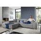 - Canapé d'angle convertible en tissu de qualité, gris, 5/6 places, angle gauche (vu de face) - SOHO - Canapé d'angle convertible en tissu de qualité, gris, 5/6 places, angle gauche (vu de face) - SOHO