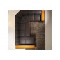 Canapé d'angle en cuir italien 7/8 places EVASION, noir / orange, angle droit Canapé d'angle en cuir italien 7/8 places EVASION, noir / orange, angle droit