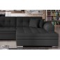 Canapé d'angle convertible, SOHO, en tissu de qualité, noir, 5/6 places, angle droit (vu de face) Canapé d'angle convertible, SOHO, en tissu de qualité, noir, 5/6 places, angle droit (vu de face)
