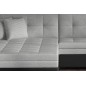 Canapé d'angle convertible en tissu gris et simili noir de qualité, 5 places, angle gauche (vu de face) - SOHO Canapé d'angle convertible en tissu gris et simili noir de qualité, 5 places, angle gauche (vu de face) - SOHO