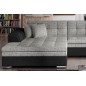 Canapé d'angle convertible en tissu gris foncé et simili noir de qualité, 5 places, angle gauche (vu de face) - SOHO Canapé d'angle convertible en tissu gris foncé et simili noir de qualité, 5 places, angle gauche (vu de face) - SOHO