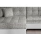 - Canapé d'angle convertible en tissu gris et simili blanc de qualité, 5 places, angle gauche (vu de face), SOHO - Canapé d'angle convertible en tissu gris et simili blanc de qualité, 5 places, angle gauche (vu de face), SOHO
