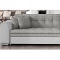 Canapé d'angle convertible en tissu gris et simili blanc de qualité, 5 places, angle droit (vu de face) - SOHO Canapé d'angle convertible en tissu gris et simili blanc de qualité, 5 places, angle droit (vu de face) - SOHO