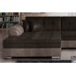 Canapé d'angle convertible en tissu velours Luxe, chocolat et marron, 5 places, angle gauche (vu de face), SOHO VELOURS Canapé d'angle convertible en tissu velours Luxe, chocolat et marron, 5 places, angle gauche (vu de face), SOHO VELOURS