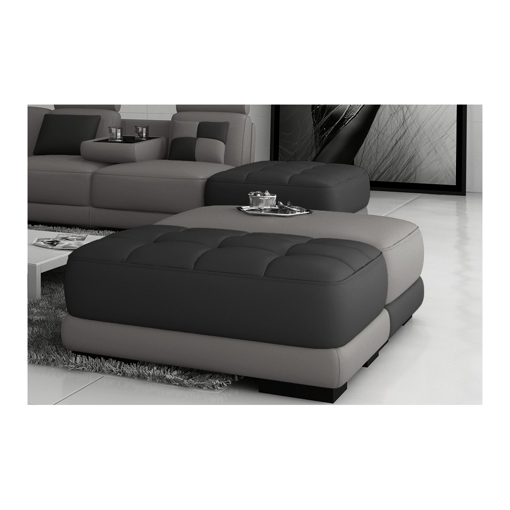 Un pouf en cuir italien ELIXIR - Un pouf en cuir italien ELIXIR -