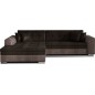 Canapé d'angle convertible en tissu velours Luxe, chocolat et marron, 5 places, angle gauche (vu de face), SOHO VELOURS Canapé d'angle convertible en tissu velours Luxe, chocolat et marron, 5 places, angle gauche (vu de face), SOHO VELOURS