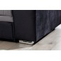 - Canapé d'angle convertible en tissu velours gris et noir Luxe, 5 places, angle gauche (vu de face), SOHO VELOURS - Canapé d'angle convertible en tissu velours gris et noir Luxe, 5 places, angle gauche (vu de face), SOHO VELOURS