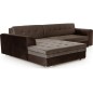 Canapé d'angle convertible en tissu velours Luxe, marron et chocolat, 5 places, angle gauche (vu de face), SOHO VELOURS Canapé d'angle convertible en tissu velours Luxe, marron et chocolat, 5 places, angle gauche (vu de face), SOHO VELOURS