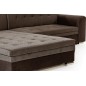Canapé d'angle convertible en tissu velours Luxe, marron et chocolat, 5 places, angle gauche (vu de face), SOHO VELOURS Canapé d'angle convertible en tissu velours Luxe, marron et chocolat, 5 places, angle gauche (vu de face), SOHO VELOURS