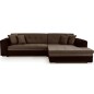 Canapé d'angle convertible en tissu velours Luxe, marron et chocolat, 5 places, angle droit (vu de face), SOHO VELOURS Canapé d'angle convertible en tissu velours Luxe, marron et chocolat, 5 places, angle droit (vu de face), SOHO VELOURS