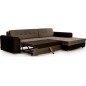 Canapé d'angle convertible en tissu velours Luxe, marron et chocolat, 5 places, angle droit (vu de face), SOHO VELOURS Canapé d'angle convertible en tissu velours Luxe, marron et chocolat, 5 places, angle droit (vu de face), SOHO VELOURS