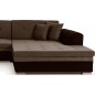 Canapé d'angle convertible en tissu velours Luxe, marron et chocolat, 5 places, angle droit (vu de face), SOHO VELOURS Canapé d'angle convertible en tissu velours Luxe, marron et chocolat, 5 places, angle droit (vu de face), SOHO VELOURS