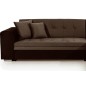 Canapé d'angle convertible en tissu velours Luxe, marron et chocolat, 5 places, angle droit (vu de face), SOHO VELOURS Canapé d'angle convertible en tissu velours Luxe, marron et chocolat, 5 places, angle droit (vu de face), SOHO VELOURS