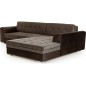 Canapé d'angle convertible en tissu velours Luxe, marron et chocolat, 5 places, angle droit (vu de face), SOHO VELOURS Canapé d'angle convertible en tissu velours Luxe, marron et chocolat, 5 places, angle droit (vu de face), SOHO VELOURS