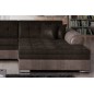 Canapé d'angle convertible en tissu velours Luxe, chocolat et marron, 5 places, angle droit (vu de face), SOHO VELOURS Canapé d'angle convertible en tissu velours Luxe, chocolat et marron, 5 places, angle droit (vu de face), SOHO VELOURS