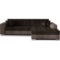 Canapé d'angle convertible en tissu velours Luxe, chocolat et marron, 5 places, angle droit (vu de face), SOHO VELOURS Canapé d'angle convertible en tissu velours Luxe, chocolat et marron, 5 places, angle droit (vu de face), SOHO VELOURS