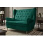 Canapé 2 places en tissu velours de catégorie Luxe, vert - ARNAUD, Vert foncé Canapé 2 places en tissu velours de catégorie Luxe, vert - ARNAUD, Vert foncé