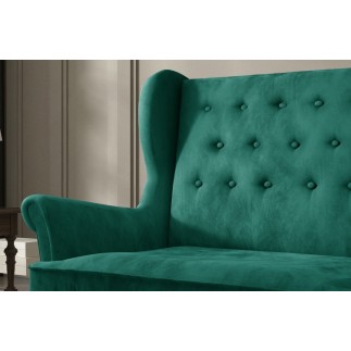 Canapé 2 places en tissu velours de catégorie Luxe, vert - ARNAUD