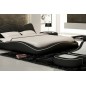 Lit en cuir italien de luxe LUXEN, noir, 140x190 Lit en cuir italien de luxe LUXEN, noir, 140x190