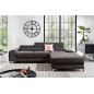 Canapé d'angle convertible en tissu velours Luxe, chocolat, 5 places, angle droit (vu de face), GRECE VELOURS