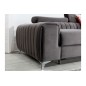 Canapé d'angle convertible en tissu velours Luxe, chocolat, 5 places, angle droit (vu de face), GRECE VELOURS