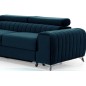- Canapé d'angle convertible en tissu velours Luxe bleu, 5 places, angle gauche (vu de face) - GRECE VELOURS - Canapé d'angle convertible en tissu velours Luxe bleu, 5 places, angle gauche (vu de face) - GRECE VELOURS