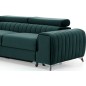 Canapé d'angle convertible en tissu velours Luxe vert, 5 places, angle gauche (vu de face) - GRECE VELOURS Canapé d'angle convertible en tissu velours Luxe vert, 5 places, angle gauche (vu de face) - GRECE VELOURS