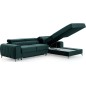 - Canapé d'angle convertible en tissu velours Luxe vert, 5 places, angle droit (vu de face) - GRECE VELOURS - Canapé d'angle convertible en tissu velours Luxe vert, 5 places, angle droit (vu de face) - GRECE VELOURS