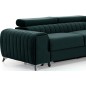 - Canapé d'angle convertible en tissu velours Luxe vert, 5 places, angle droit (vu de face) - GRECE VELOURS - Canapé d'angle convertible en tissu velours Luxe vert, 5 places, angle droit (vu de face) - GRECE VELOURS