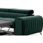 - Canapé d'angle convertible en tissu velours Luxe vert, 5 places, angle droit (vu de face) - GRECE VELOURS - Canapé d'angle convertible en tissu velours Luxe vert, 5 places, angle droit (vu de face) - GRECE VELOURS