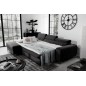 Canapé d'angle convertible en tissu velours Luxe noir, 5 places, angle gauche (vu de face) - GRECE VELOURS Canapé d'angle convertible en tissu velours Luxe noir, 5 places, angle gauche (vu de face) - GRECE VELOURS