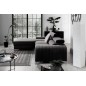 Canapé d'angle convertible en tissu velours Luxe noir, 5 places, angle gauche (vu de face) - GRECE VELOURS Canapé d'angle convertible en tissu velours Luxe noir, 5 places, angle gauche (vu de face) - GRECE VELOURS